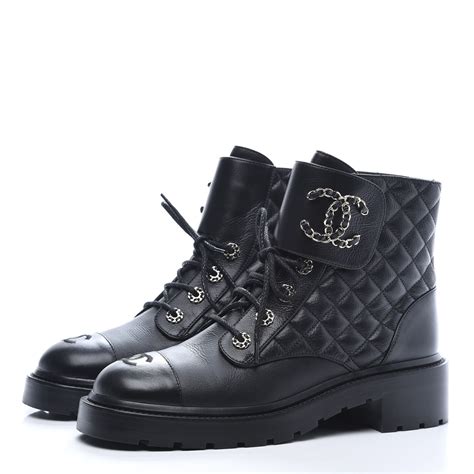 chanel combat boots size 40|chanel quilted combat boots.